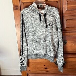 PINK Gray and Black Zip Up Sweatshirt Size Small NWOT